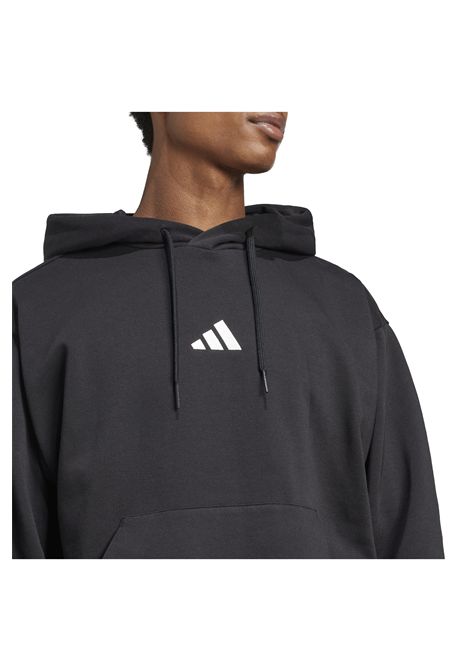 Felpa Adidas Essentials Feelcozy Fleece con Cappuccio Nero Uomo ADIDAS CORE | Felpe | JE3807-